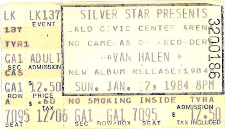 Concert stubs