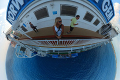 360 shot with the ship's name sign