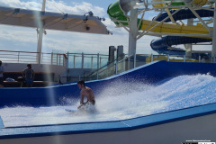 Flowrider surf machine on board the ship
