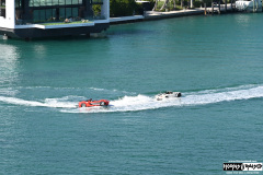 Car boats departing Miami 