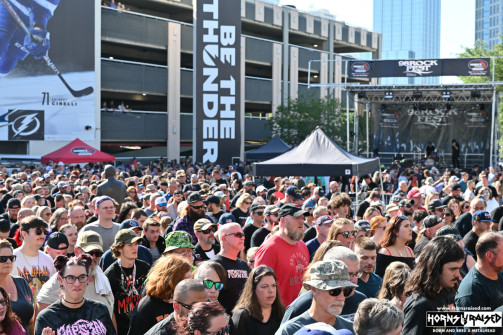 Crowd waiting to enter the arena