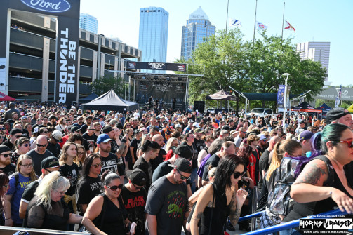 Crowd waiting to enter the arena