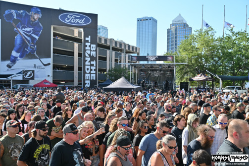 Crowd waiting to enter the arena