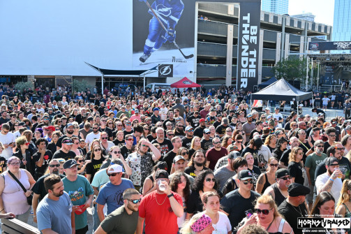 Crowd waiting to enter the arena