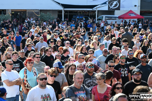 Crowd waiting to enter the arena