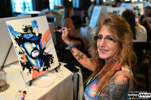 Lori in Rock Star Paint class