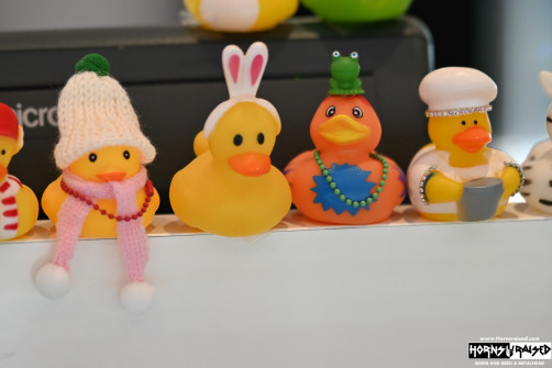 Ducks in the jewelry shop onboard the ship