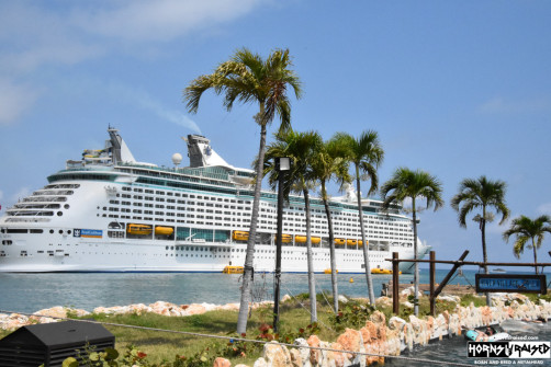 Royal Caribbean ship blocking the view of our ship