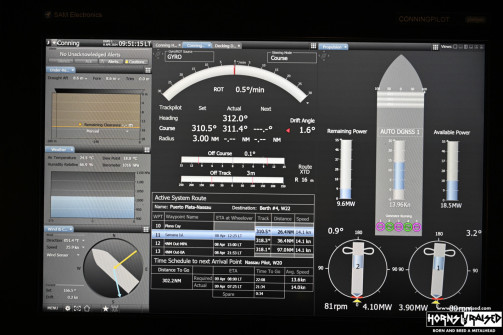 Instrumentation in the ship's bridge