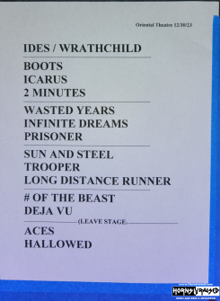 Set list for the show tonight